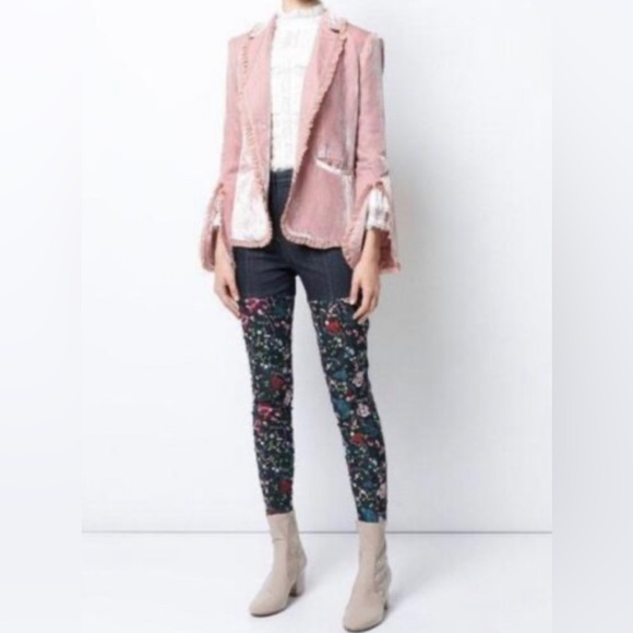 cinq a sept Denim - Eva-Marie Skinny-Leg Denim Pants w/ Floral Embroidery
Size 12. NWT